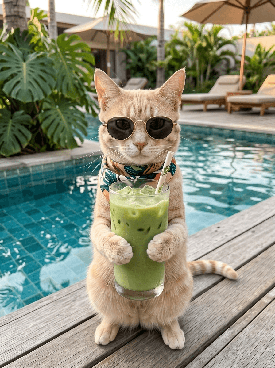 Cleo as Poolside Influencer